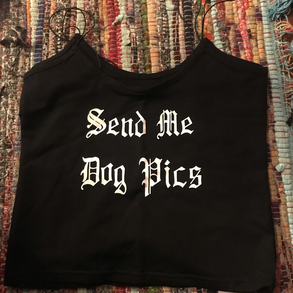 SEND ME DOG PICS crop top